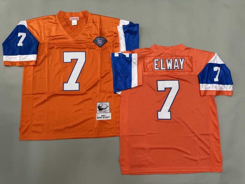 Men 2025 Denver Broncos #7 Elway orange Throwback Limited NFL Jersey style 002->denver broncos->NFL Jersey